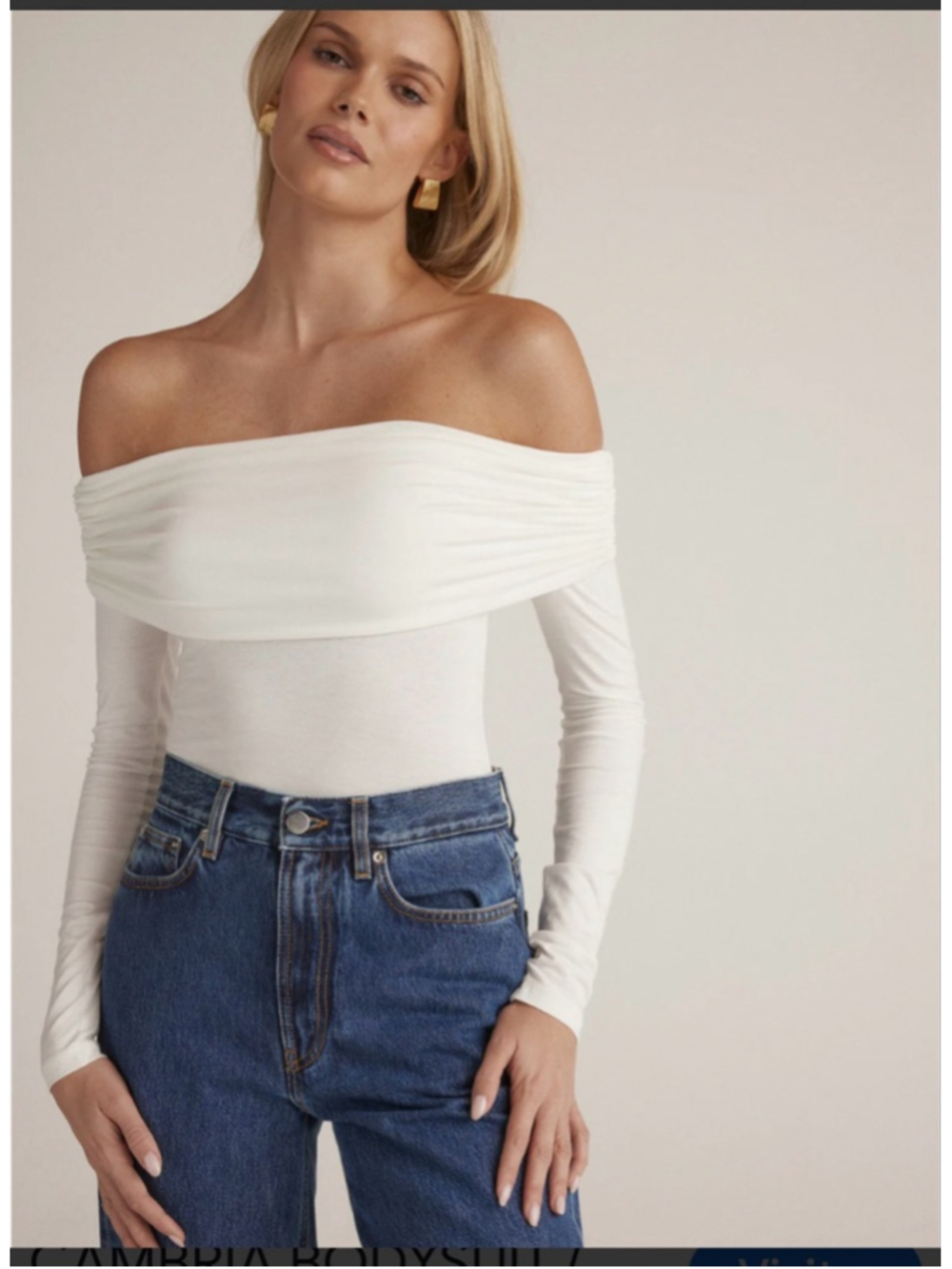 CLYQUE Cambria Bodysuit|White|Medium|NWT|